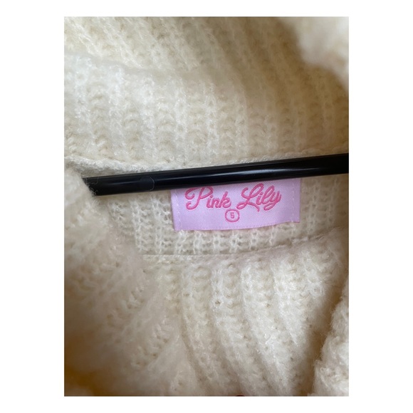 Cream Turtleneck Sweater Dress - Picture 3 of 4